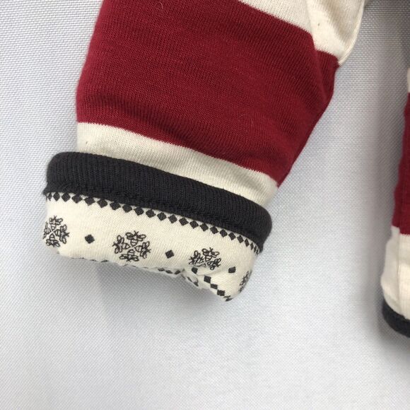 Burt's Bees Baby Hooded Jacket 6-9 Months Red White Stripe Organic Cotton - Picture 5 of 12